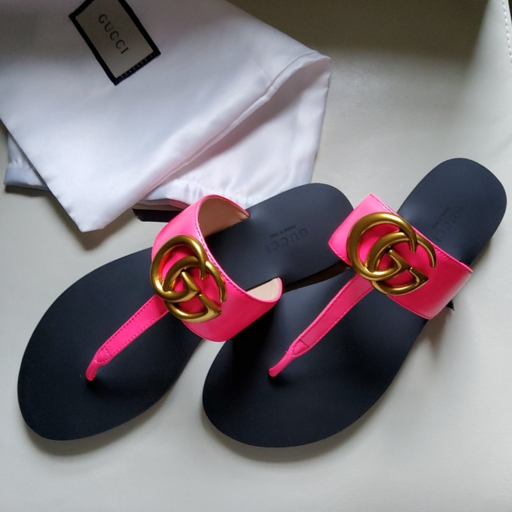 Brand new Gucci marmont flip flops